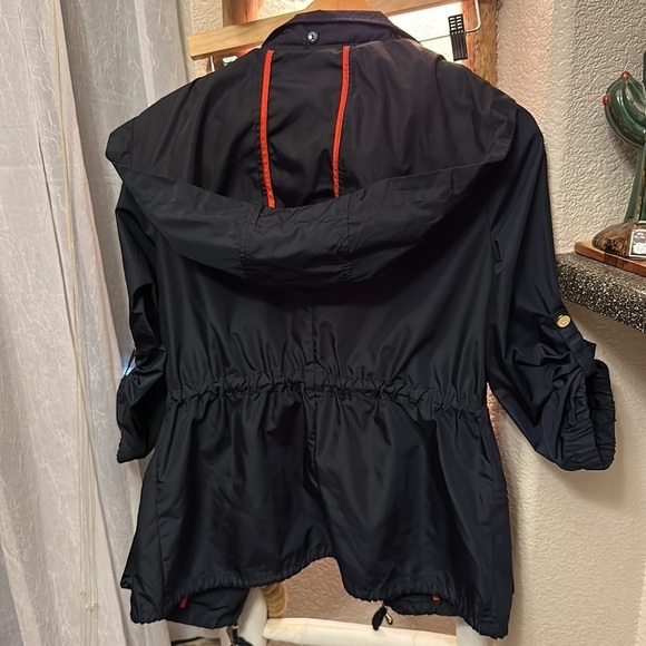 Bebe Blue 100% polyester jacket Gols Accents, 3/4 Sleeve size S - Picture 3 of 13